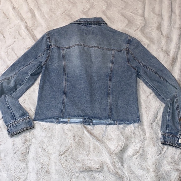 Ci Sono Blue denim collection cropped trucker Jean Jacket  EUC Size Large - Picture 10 of 12